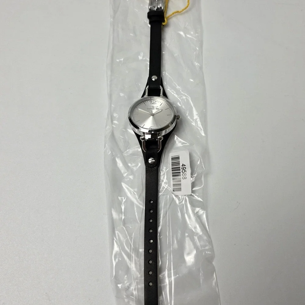 NEW Invicta Wildflower Women's Watch - 32mm, Black Leather Band (49588) #0484‎